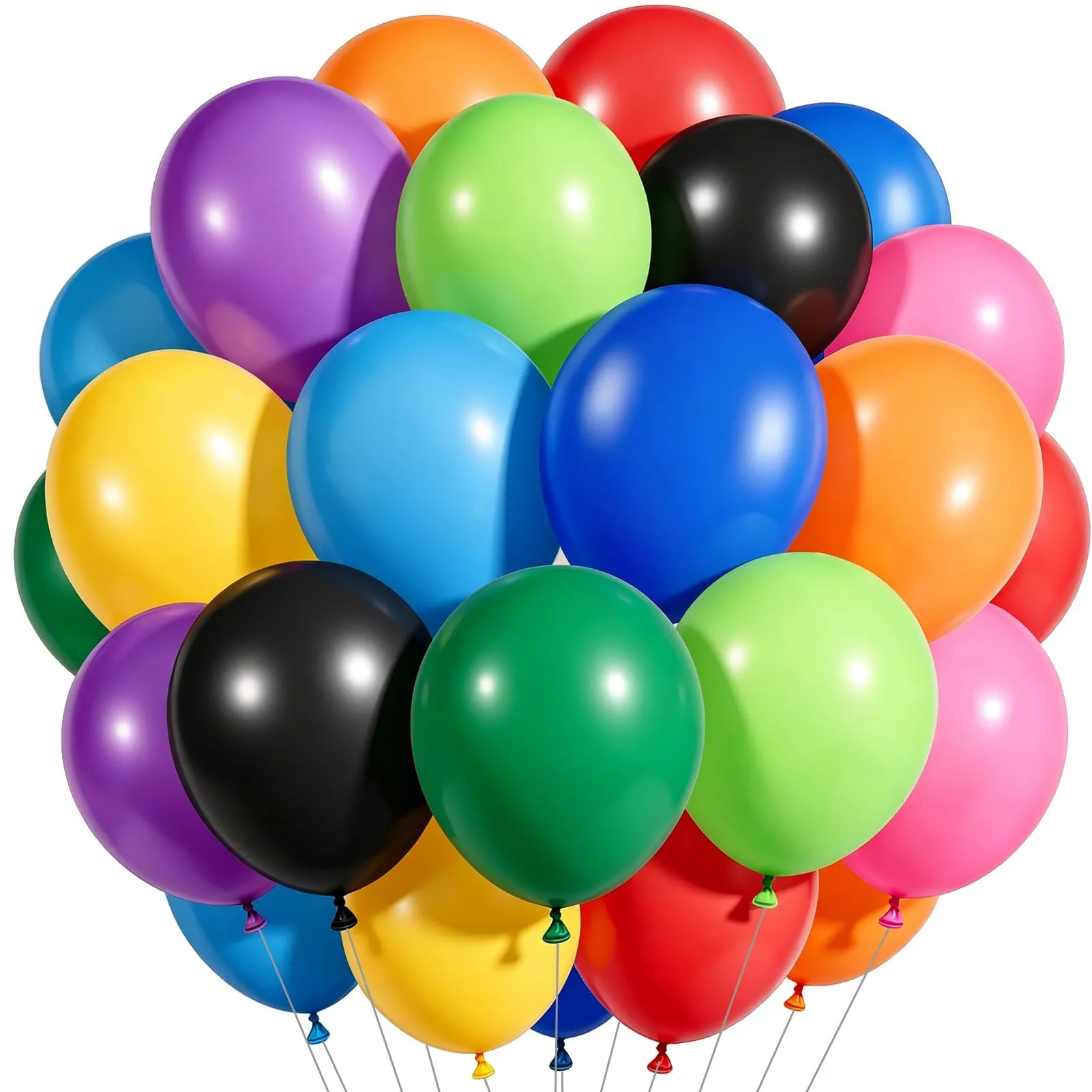 100 Pezzi Palloncini Colorati, Palloncini Compleanno in Vari Colori - immagine 1