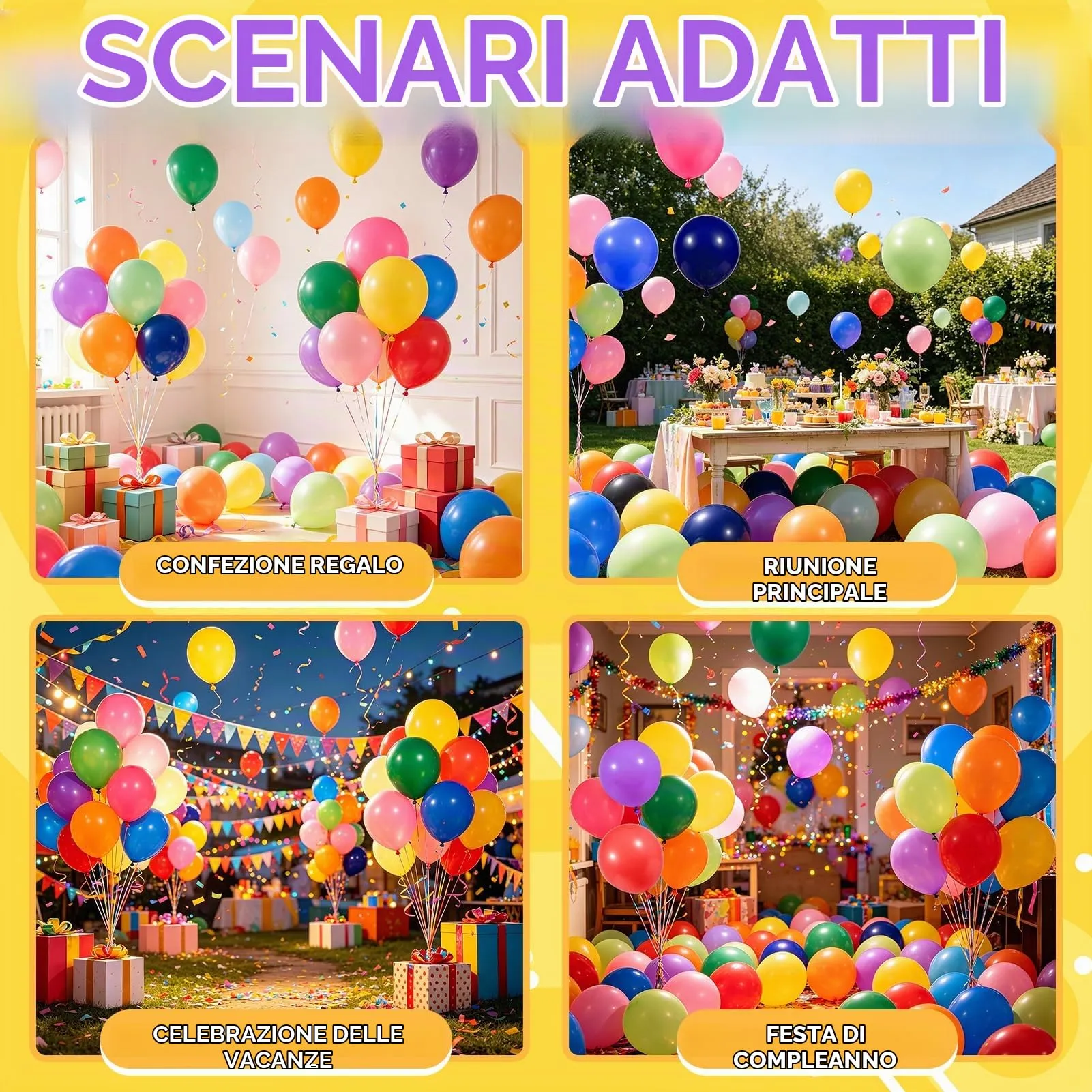 100 Pezzi Palloncini Colorati, Palloncini Compleanno in Vari Colori - immagine 7