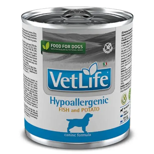 Farmina Vet Life Canine Hypoallergenic 300 gr Pesce e paatte - confezione da 6 pezzi - Dieta veterinaria per cani - immagine 1