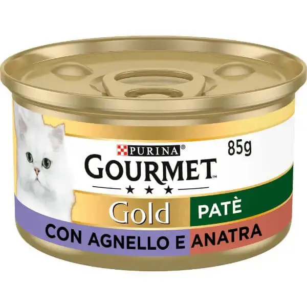 Purina Gourmet Gold Patè Umido Gatto 85 gr Agnello e Anatra - confezione da 24 pezzi - Cibo umido per gatti - immagine 1