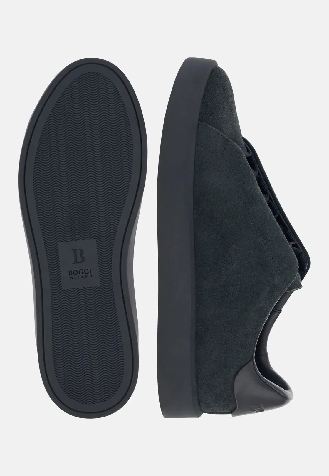 Boggi, Sneakers Essence In Pelle Scamosciata, Uomo, Navy, Taglia: 47-13 - immagine 4