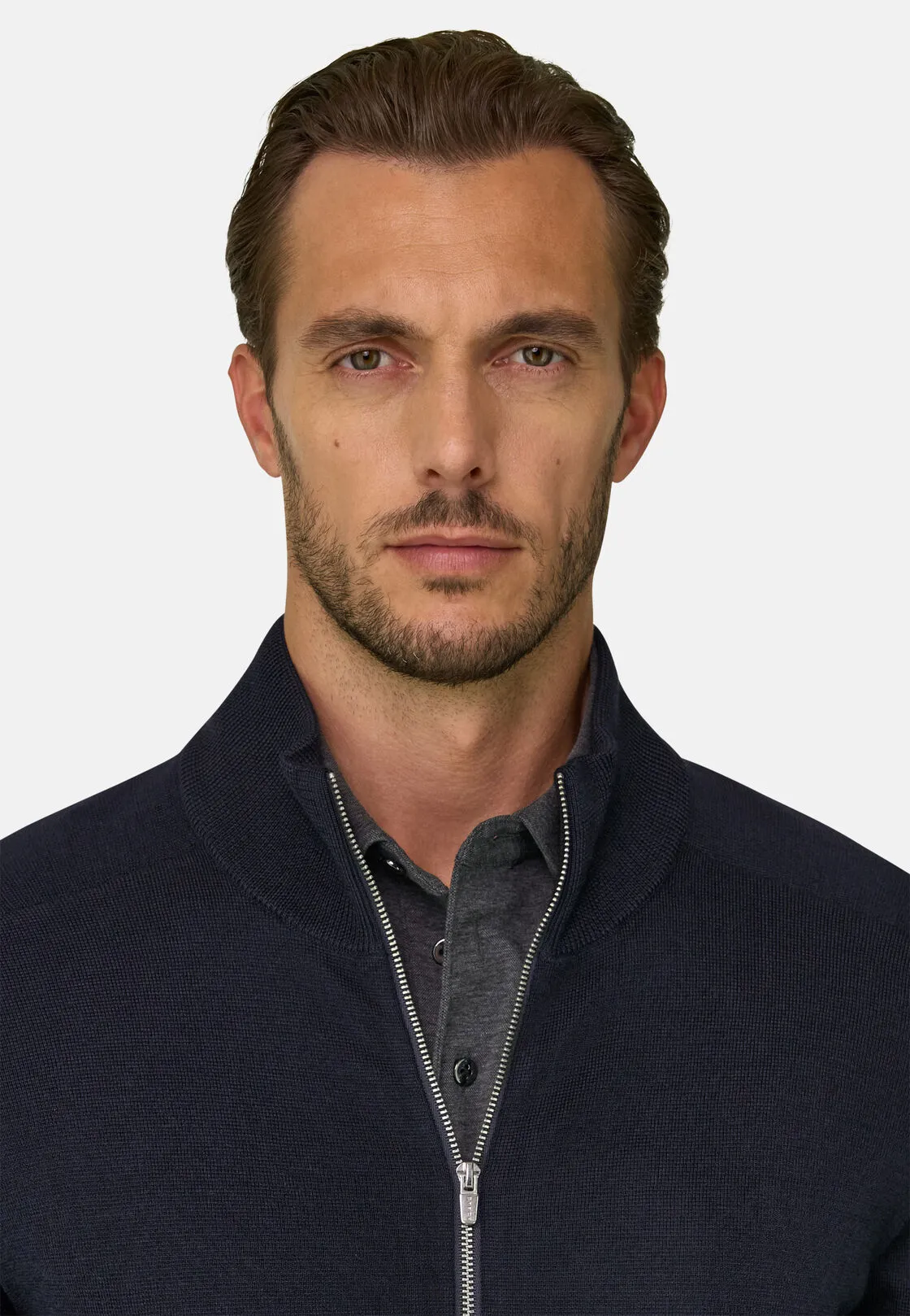 Boggi, Maglia Full Zip In Misto Lana Merino Wooltech, Uomo, Nero, Taglia: XXXL - immagine 3