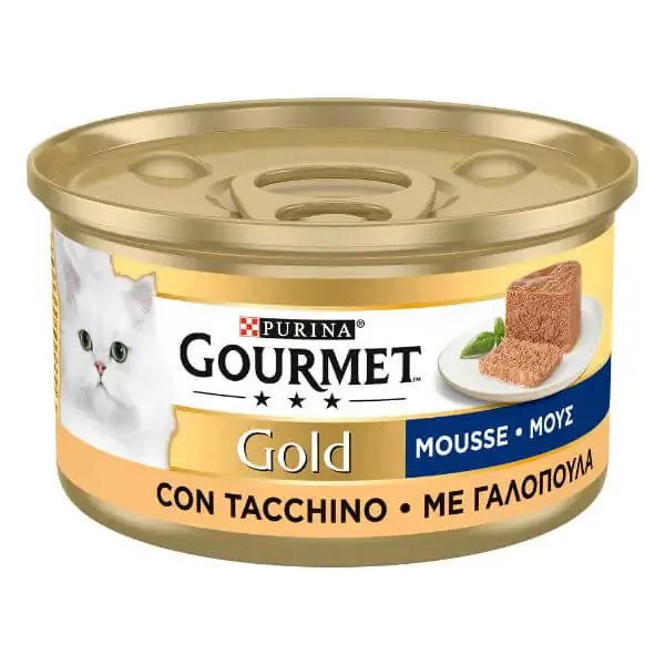 Purina Gourmet Gold Mousse Umido Gatto 85 gr Tacchino - confezione da 24 pezzi - Cibo umido per gatti - immagine 1