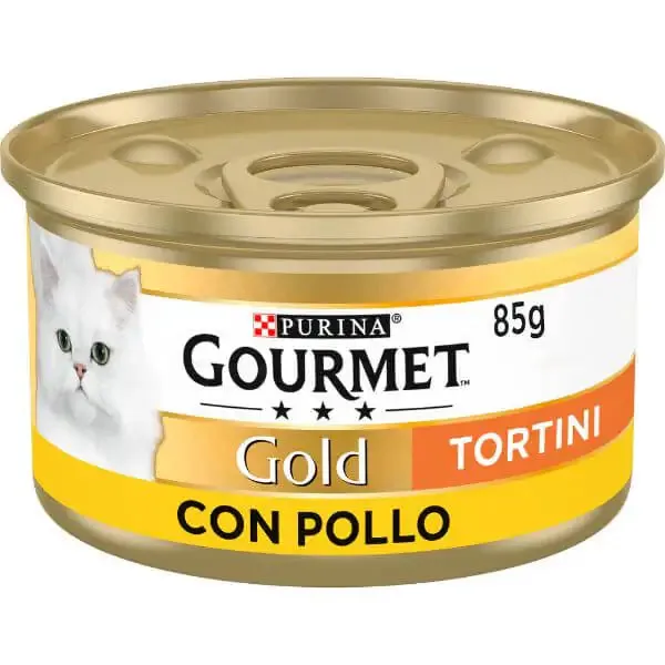 Purina Gourmet Gold Tortini Umido Gatto 85g Pollo - confezione da 24 pezzi - Cibo umido per gatti - immagine 1