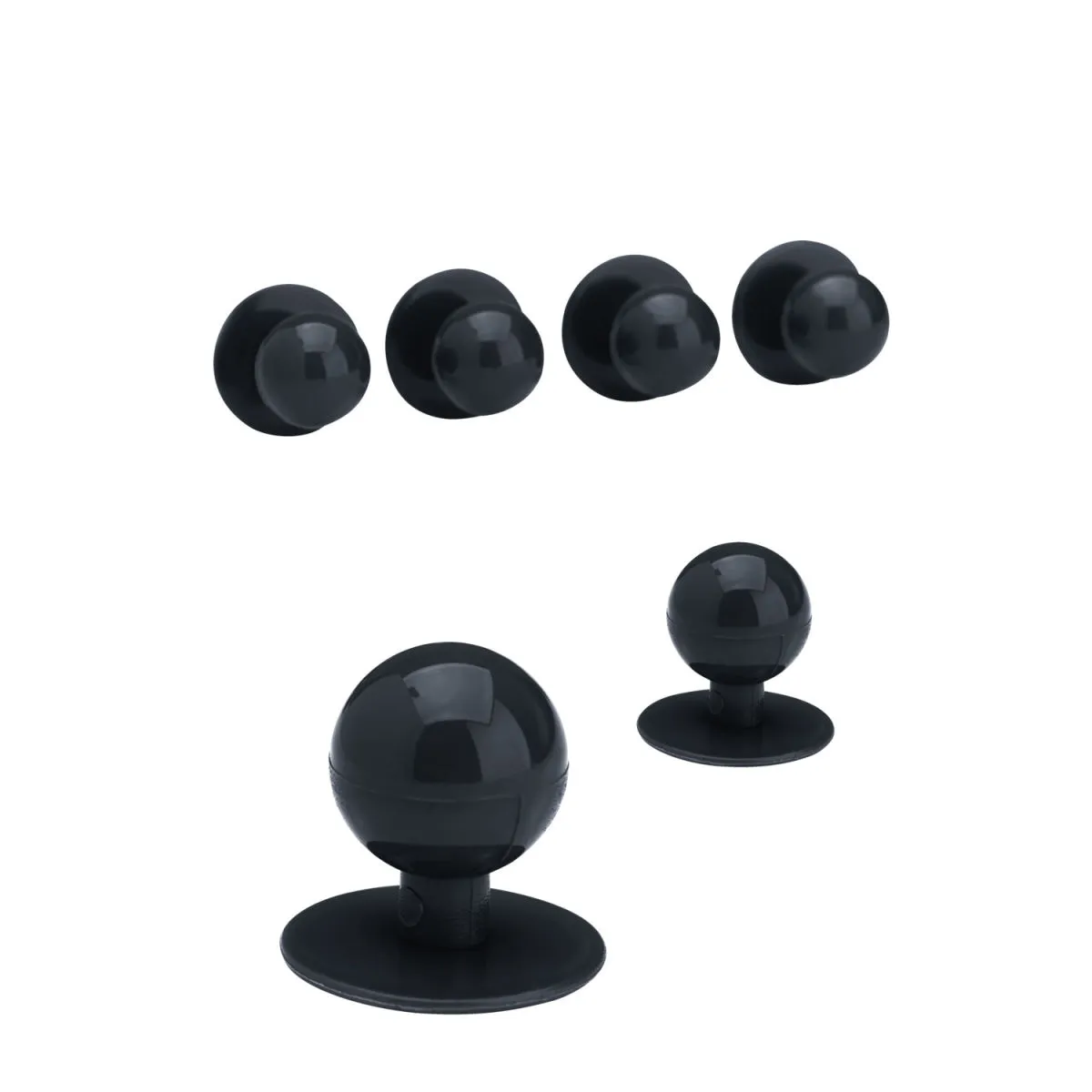 12x PULSIVA Bottoni a pallina tinta unita; nero; rotonda; 12 pz. / Pacco - immagine 1