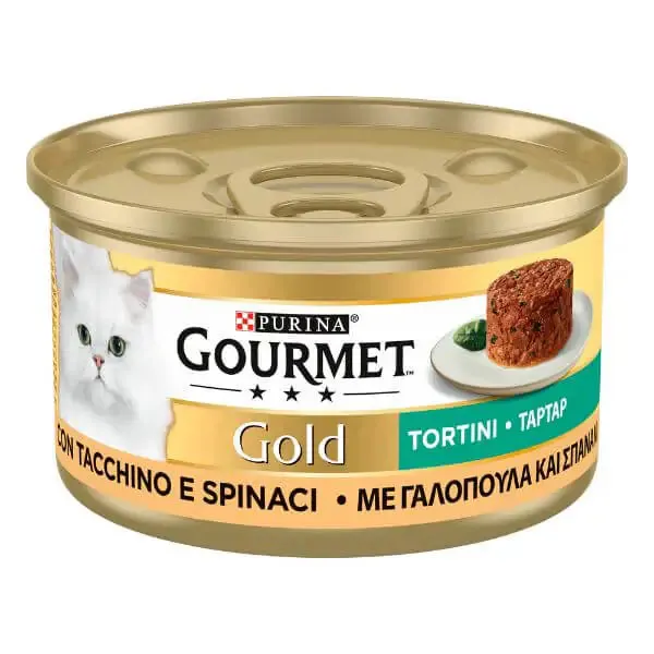 Purina Gourmet Gold Tortini Umido Gatto 85g Tacchino e spinaci - confezione da 24 pezzi - Cibo umido per gatti - immagine 1