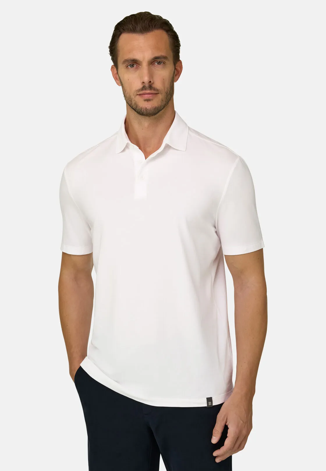 Boggi, Polo In Jersey Di Cotone Supima Elasticizzato, Uomo, Bianco, Taglia: L - immagine 1