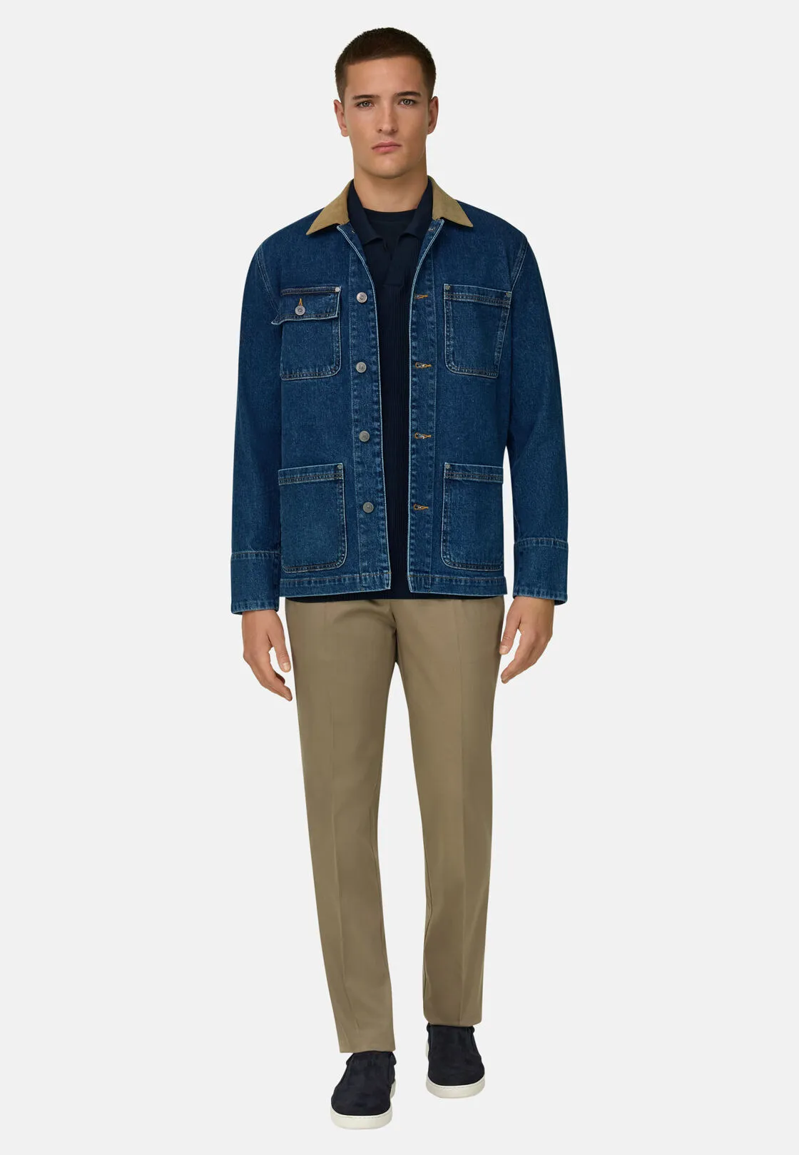 Boggi, Giacca Camicia In Denim Di Cotone, Uomo, Indaco, Taglia: M - immagine 2