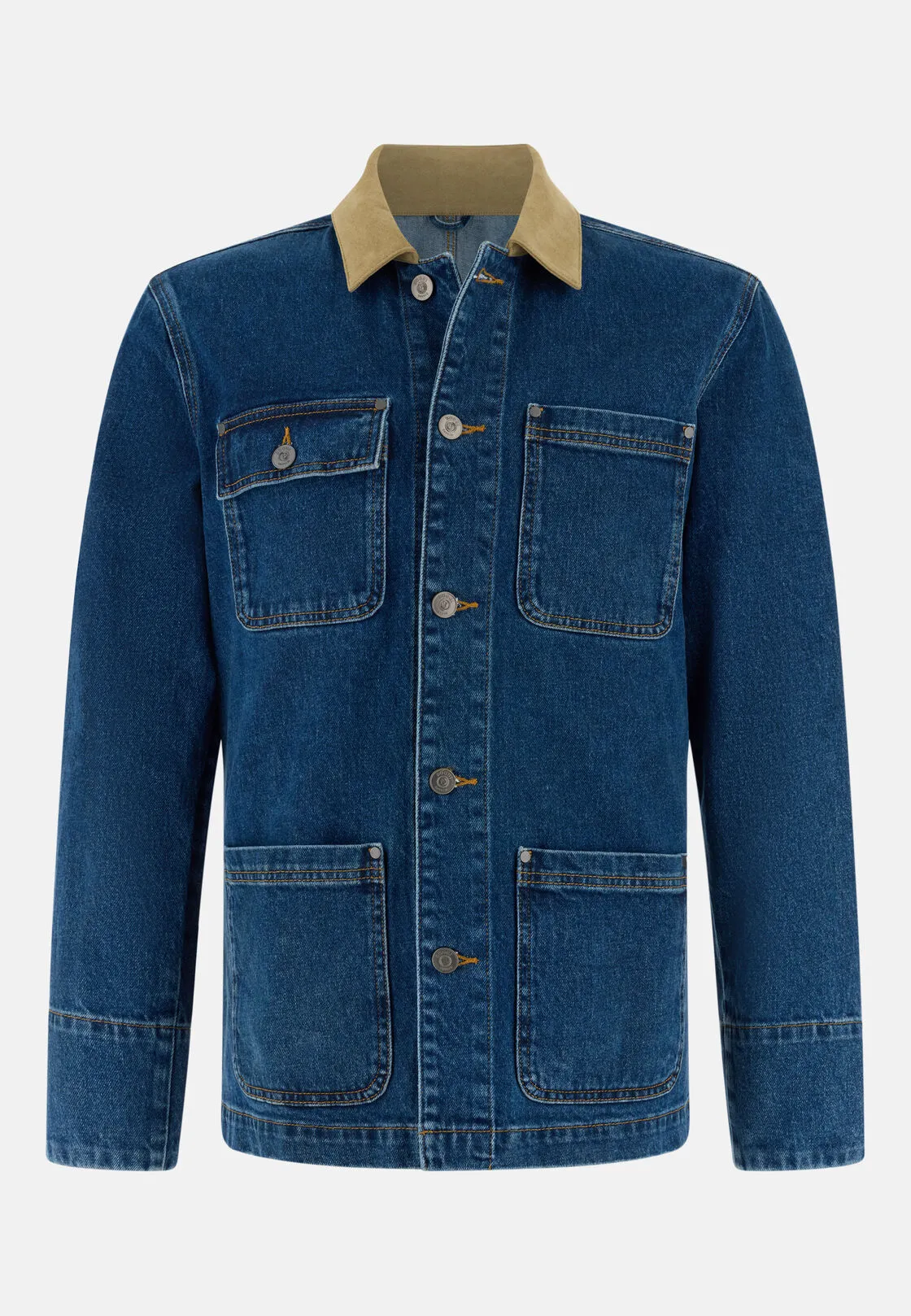 Boggi, Giacca Camicia In Denim Di Cotone, Uomo, Indaco, Taglia: S - immagine 5
