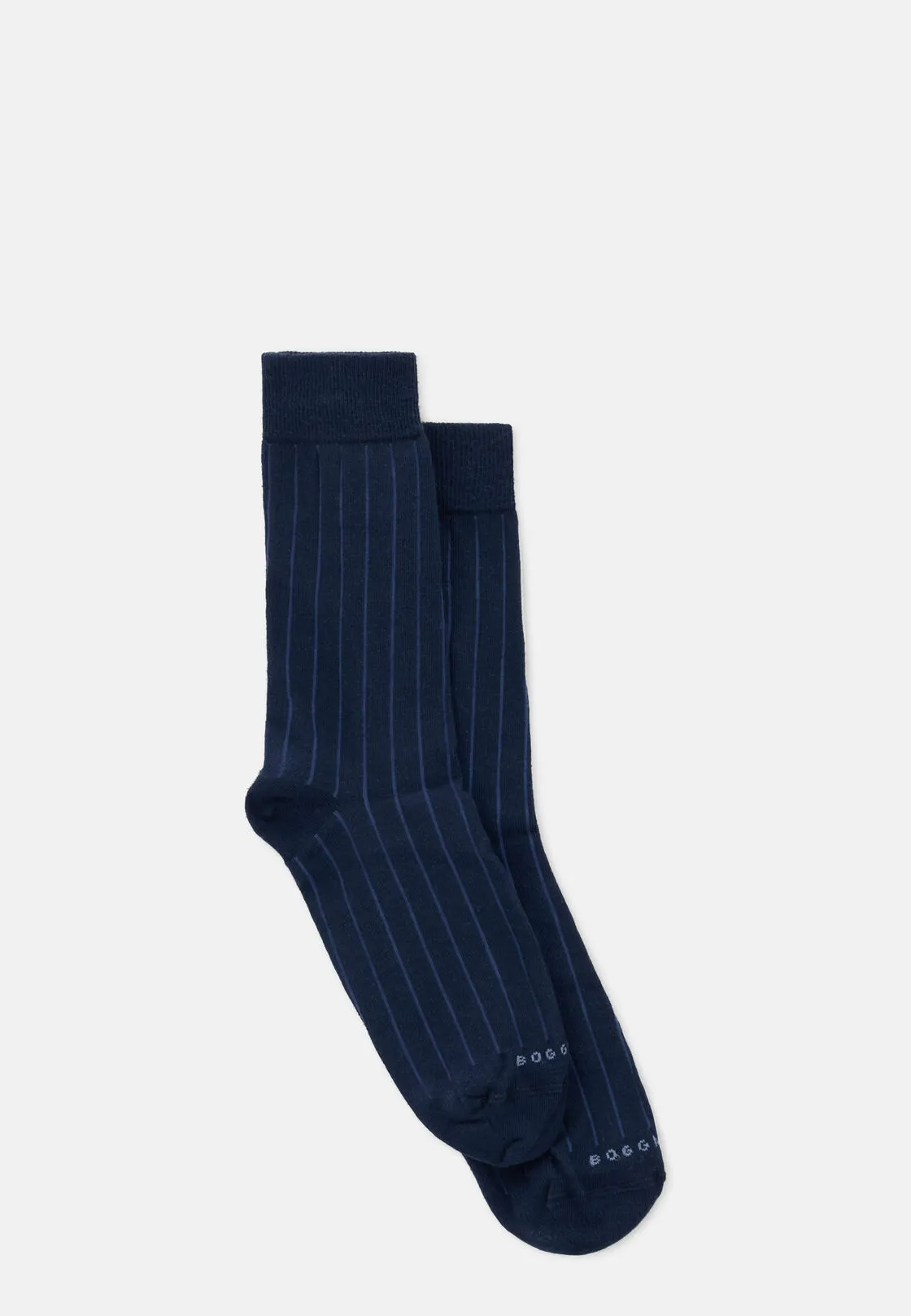 Boggi, Calze Corte Motivo Gessato In Misto Cotone, Uomo, Navy - immagine 2