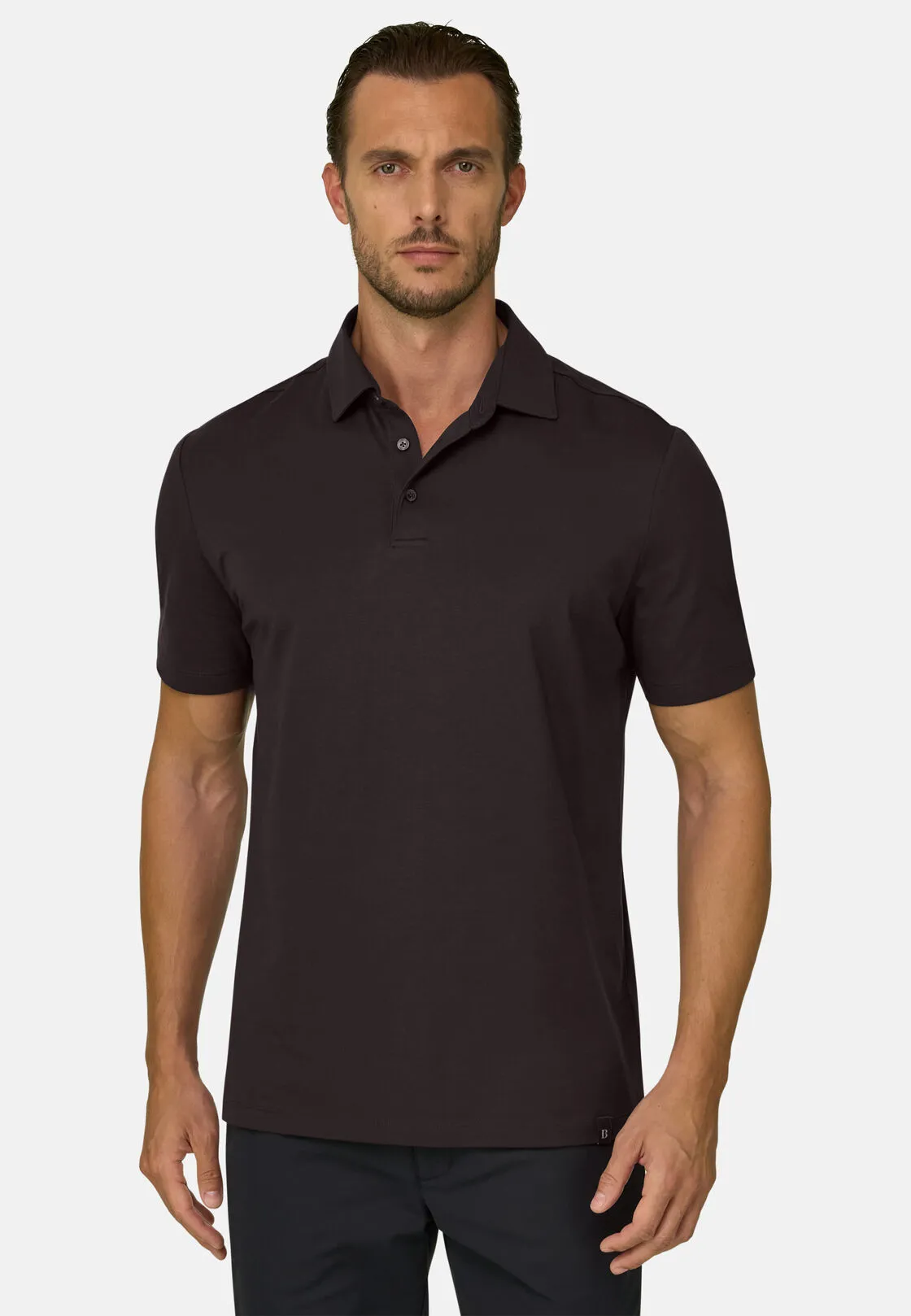 Boggi, Polo In Jersey Di Cotone Supima Elasticizzato, Uomo, Marrone scuro, Taglia: M - immagine 1