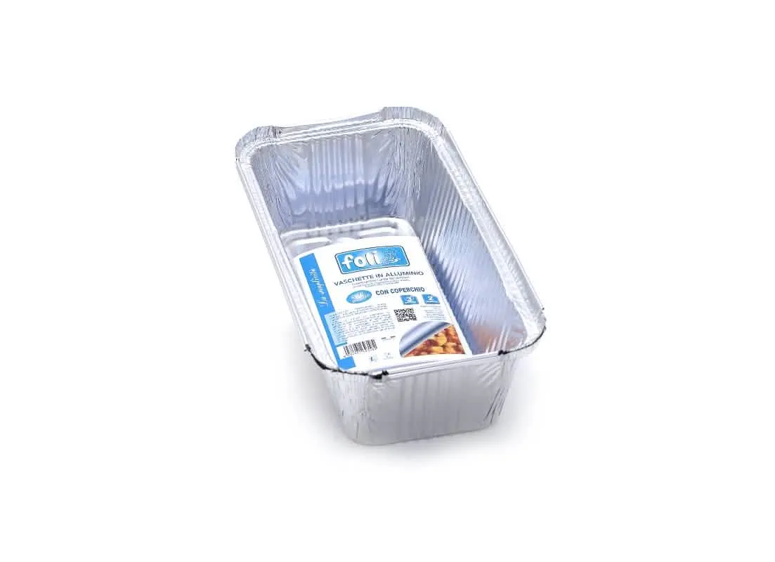 Contenitore in Alluminio 3 Porzioni con Copertura - Set di 2 Pezzi - immagine 1