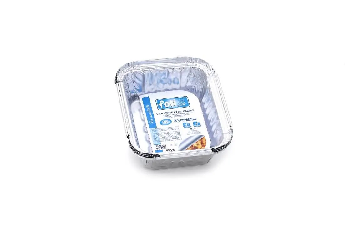 Contenitore in Alluminio con Coperchio, 1 Porzione + 4 Pezzi - immagine 1