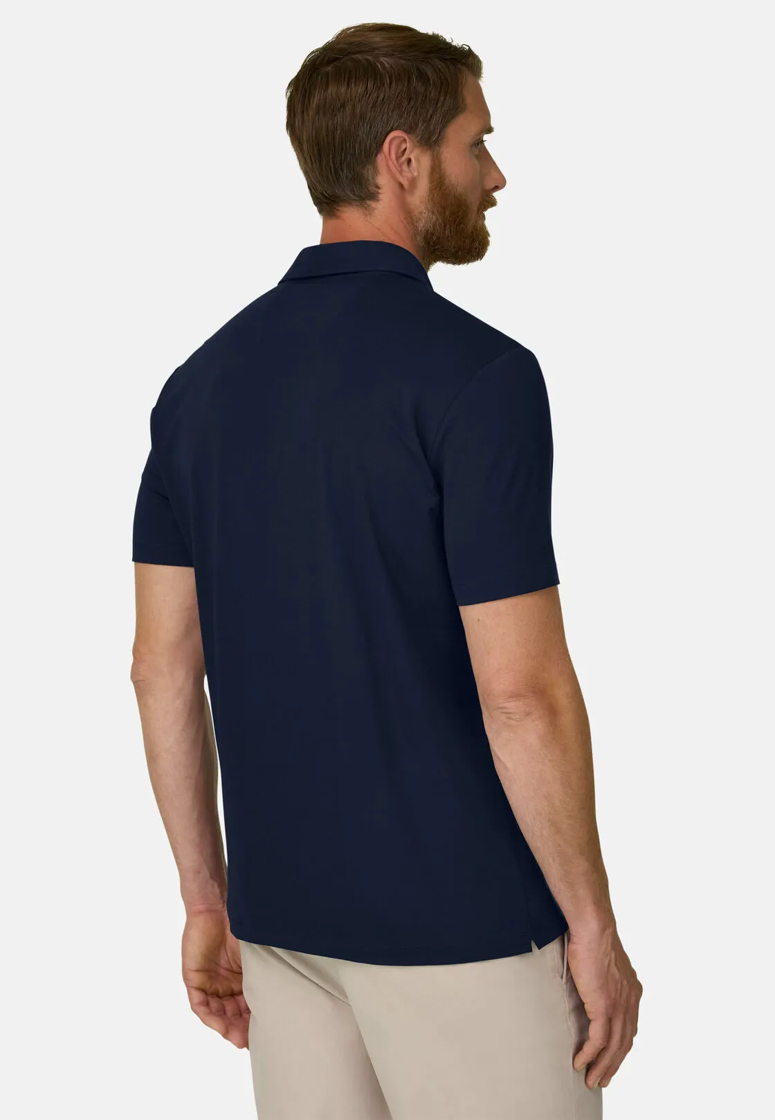 Boggi, Polo In Jersey Di Cotone Supima Elasticizzato, Uomo, Navy, Taglia: S - immagine 4