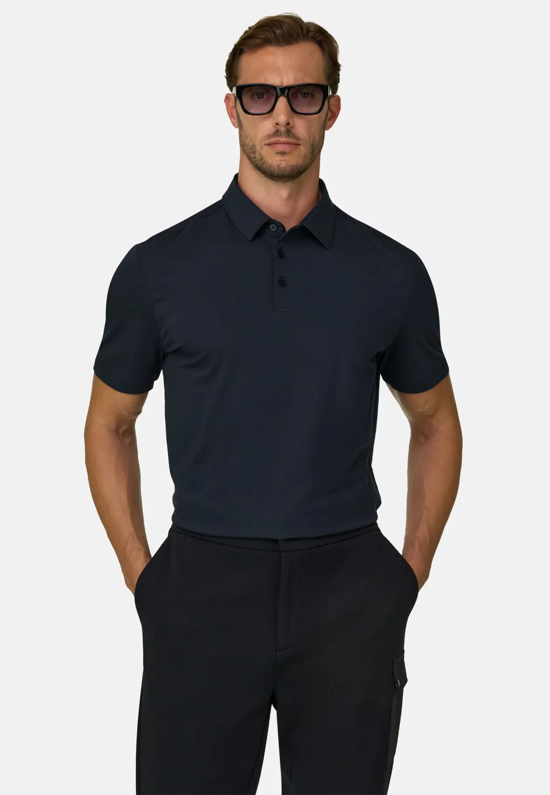 Boggi, Polo In Jersey Di Cotone Supima Elasticizzato, Uomo, Nero, Taglia: S - immagine 1