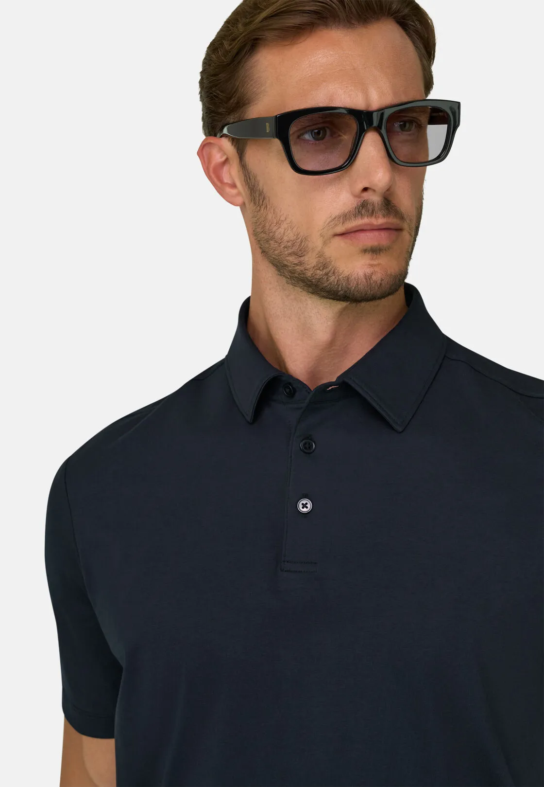 Boggi, Polo In Jersey Di Cotone Supima Elasticizzato, Uomo, Nero, Taglia: S - immagine 3