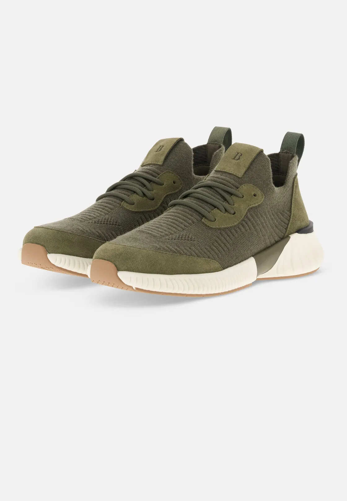 Boggi, Sneakers Willow In Misto Lana, Uomo, Verde, Taglia: 40-6 - immagine 3