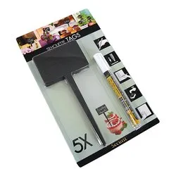 Targhetta vetrina rettangolare con spillone 5 pz (8x18cm) SECURIT Nero TAG RECTANGLE 5 - immagine 1