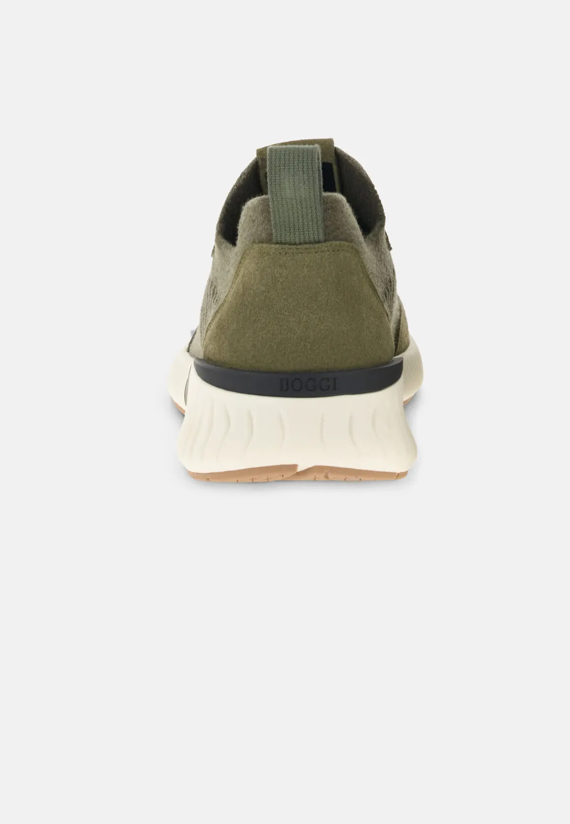 Boggi, Sneakers Willow In Misto Lana, Uomo, Verde, Taglia: 44-10 - immagine 5