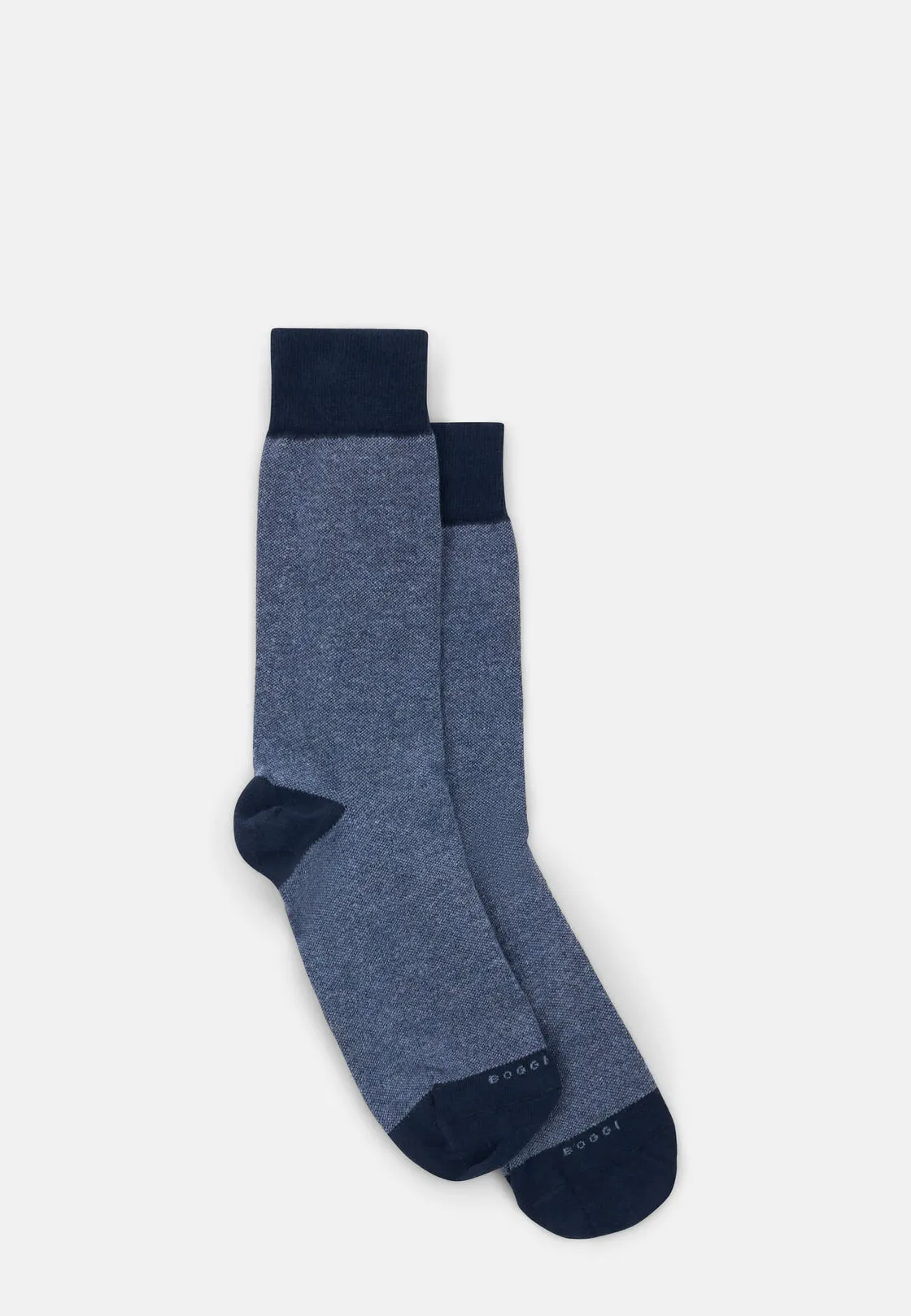 Boggi, Calze Corte Motivo Oxford In Misto Cotone, Uomo, Navy - immagine 2