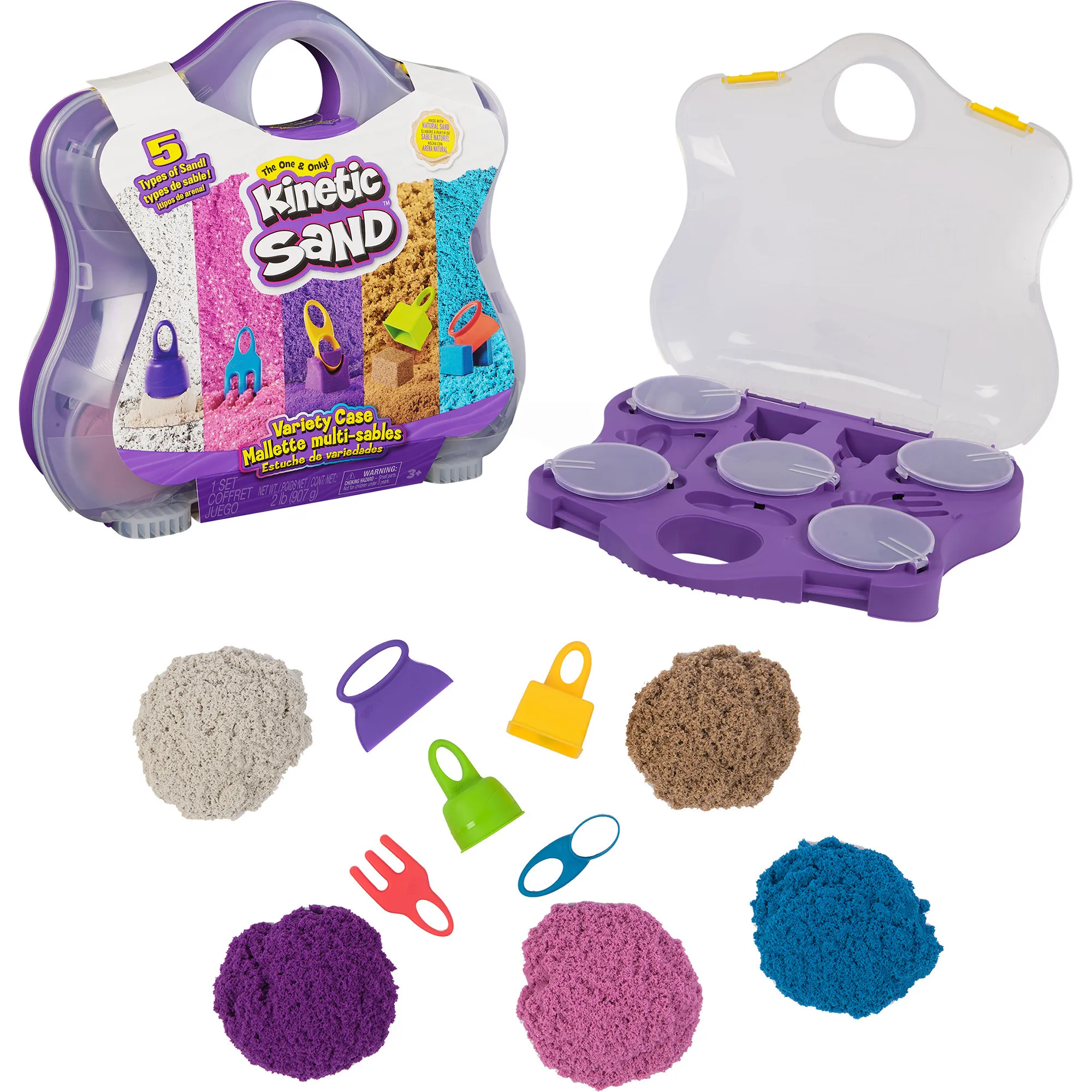 Kinetic Sand - Valigia gioco di colori, Gioco di sabbia - immagine 1