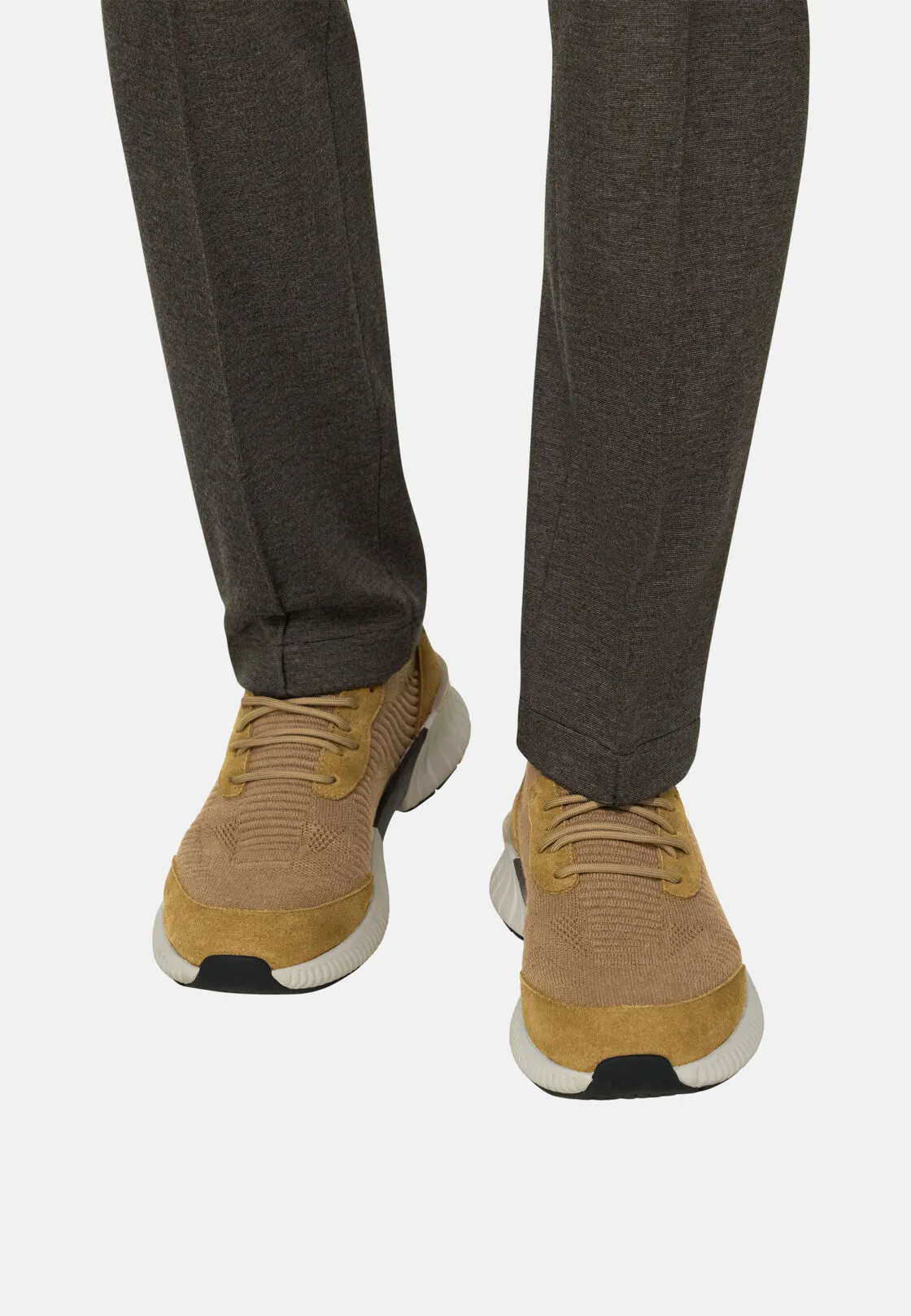 Boggi, Sneakers Willow In Misto Lana, Uomo, Biscotto, Taglia: 47-13 - immagine 2