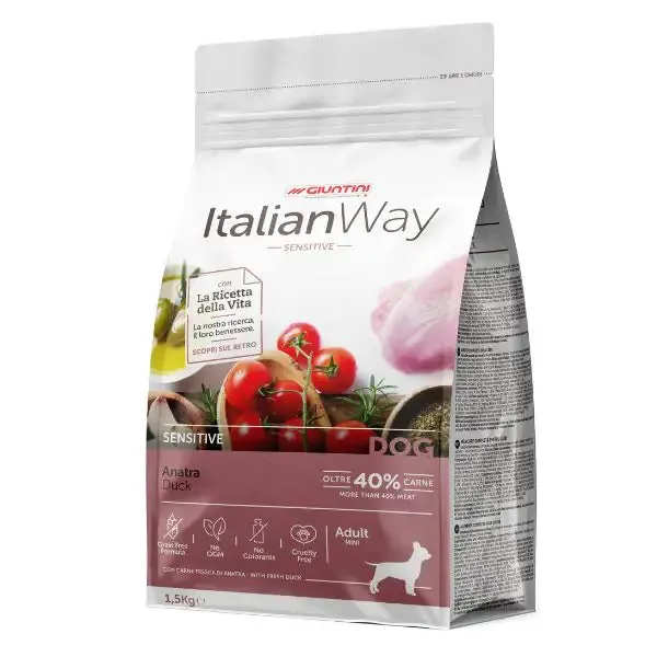 ItalianWay Sensitive Mini Adult Anatra 1,5 kg - Croccantini per cani - immagine 1