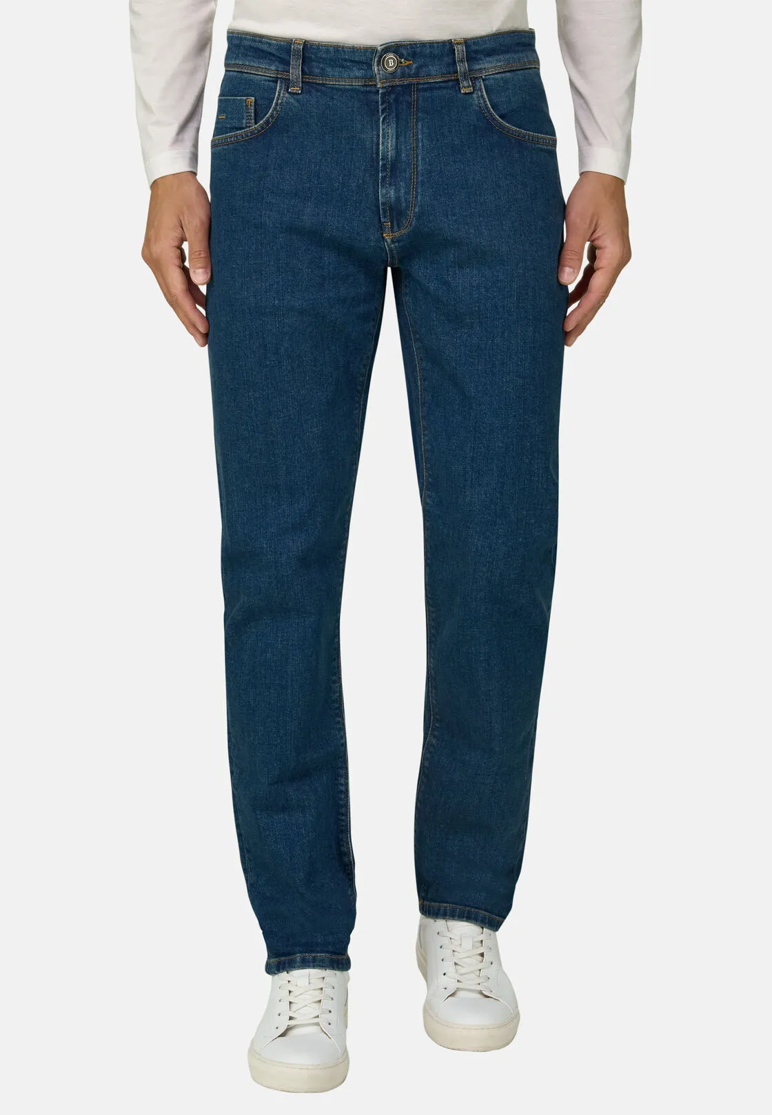Boggi, Jeans In Denim Elasticizzato, Uomo, Blu, Taglia: 38 - immagine 1