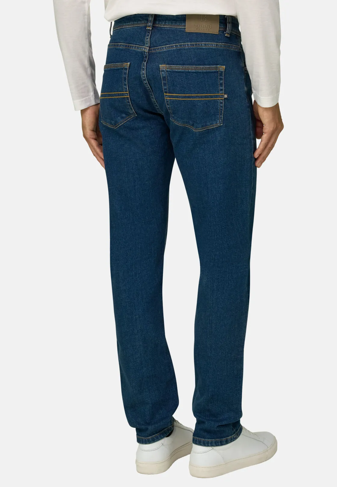 Boggi, Jeans In Denim Elasticizzato, Uomo, Blu, Taglia: 40 - immagine 5