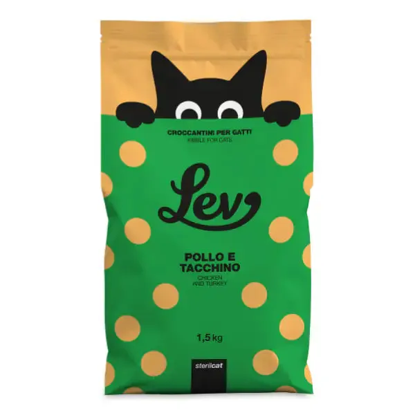 Lev Cat Adult Serilised Pollo e Tacchino 1,5 kg (scadenza: 30/10/2026) - Croccantini per gatti - immagine 1