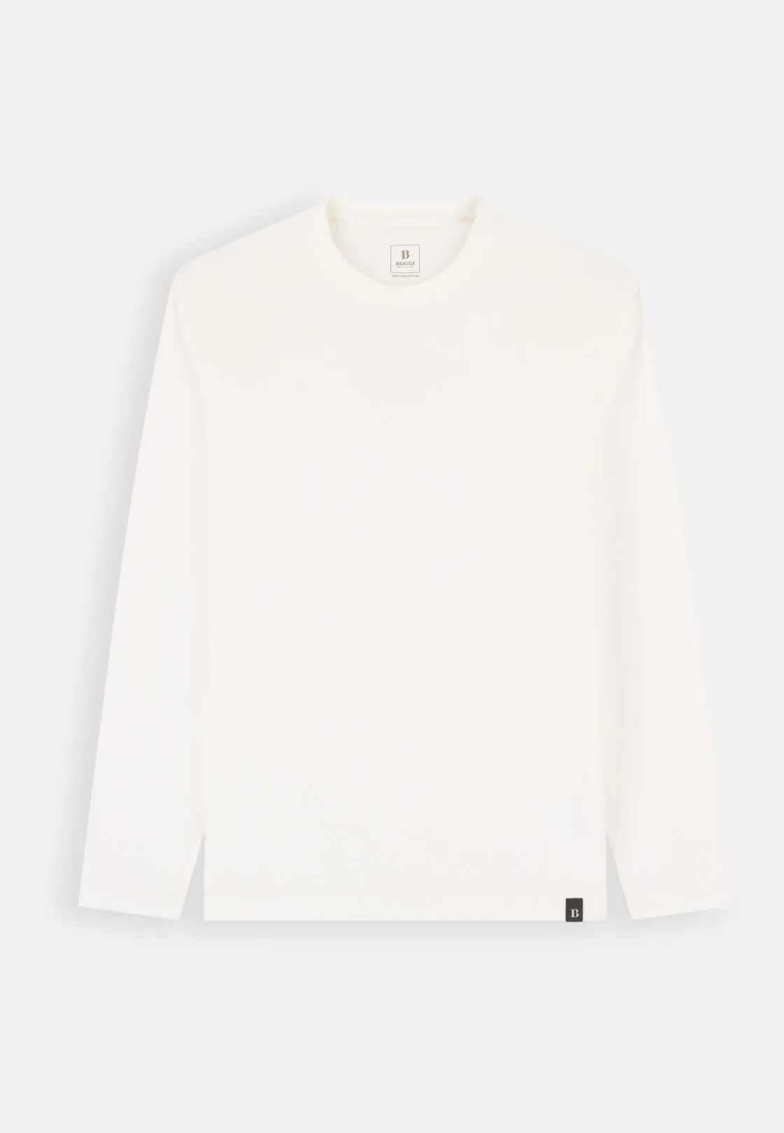 Boggi, T-shirt In Jersey Di Cotone Pima Maniche Lunghe, Uomo, Bianco, Taglia: XXL - immagine 5