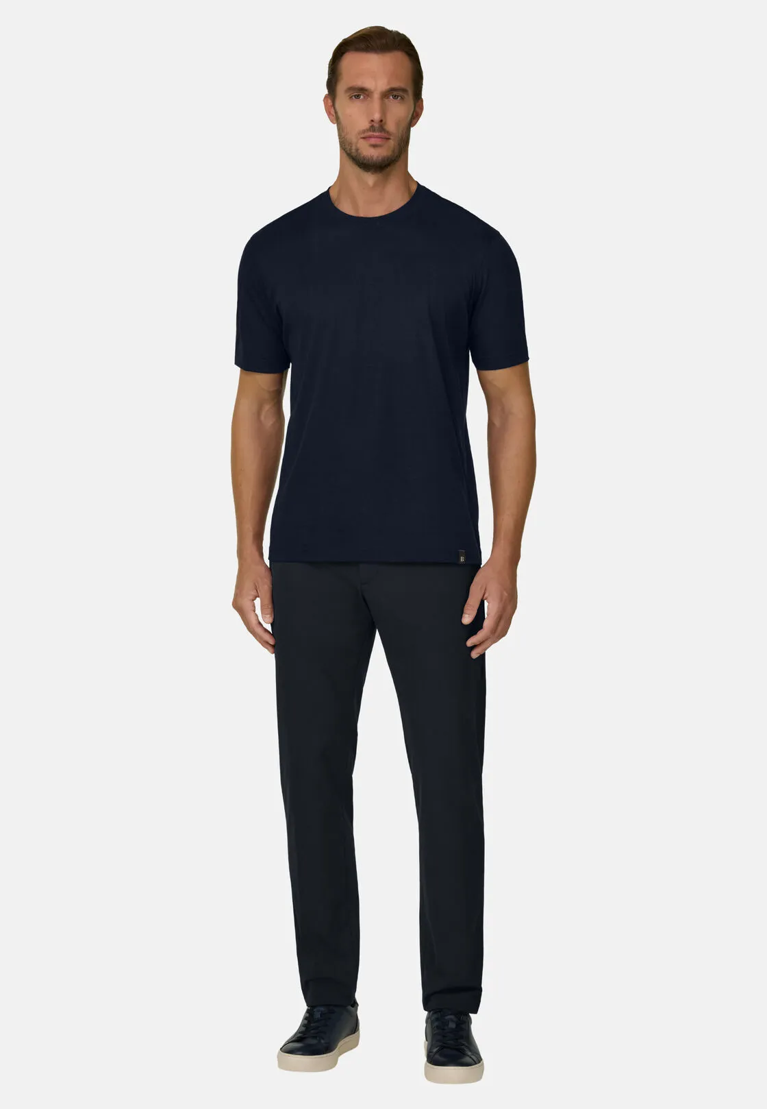 Boggi, T-shirt In Jersey Di Cotone Pima, Uomo, Navy, Taglia: M - immagine 2