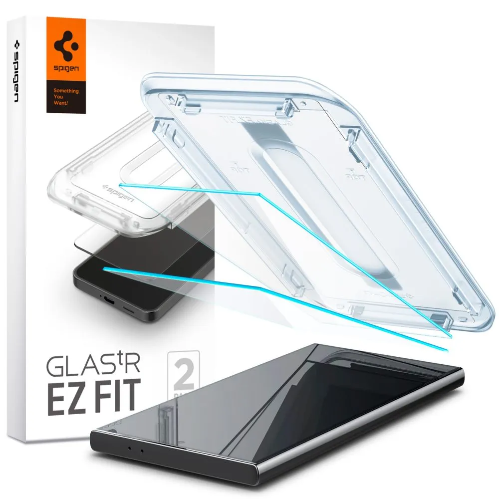 Pellicola Protettiva Schermo Spigen GlastR EZ FIT per Samsung Galaxy S24 Ultra S928, Vetro Temperato, Full Glue, Set 2 pezzi AGL07495 - immagine 1