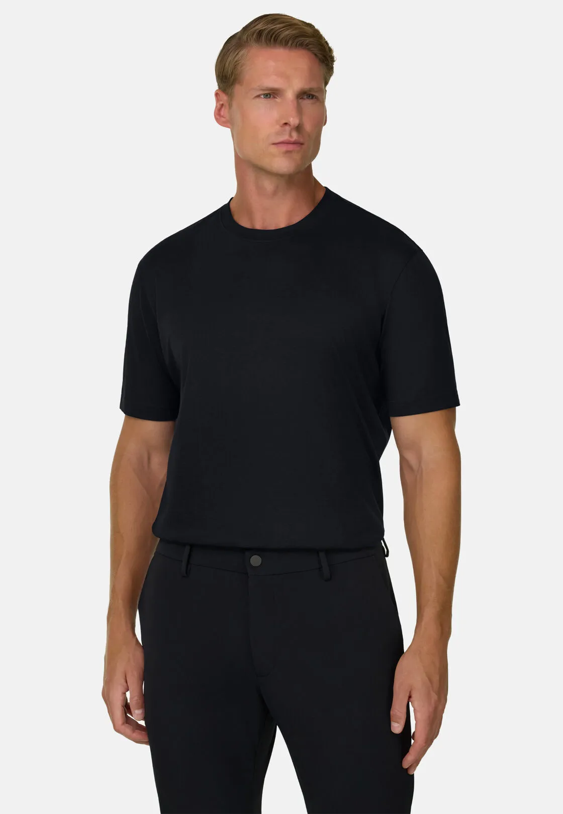 Boggi, T-shirt In Jersey Di Cotone Pima, Uomo, Nero, Taglia: S - immagine 1