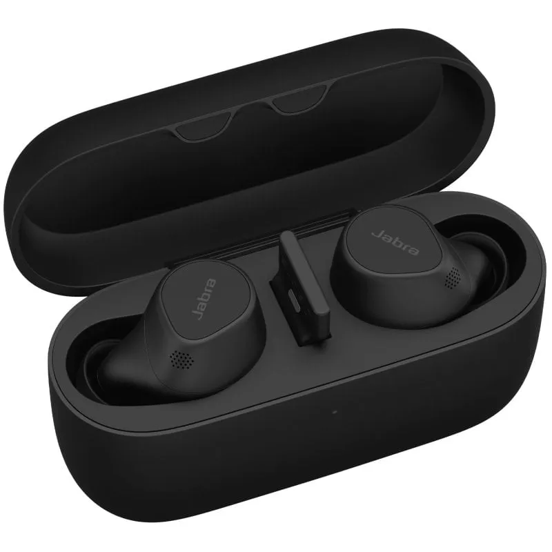 Jabra Evolve 2 Buds USB-A MS Cuffie Bluetooth nere + pad di ricarica wireless - immagine 1
