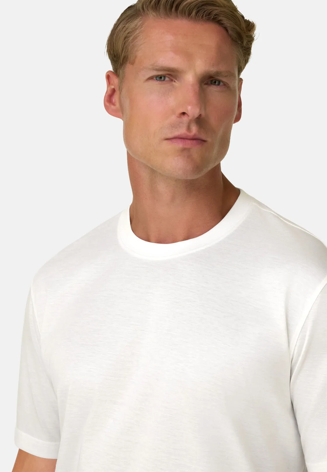 Boggi, T-shirt In Jersey Di Cotone Pima, Uomo, Bianco, Taglia: M - immagine 3