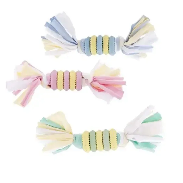 Anelli in Lattice e Tessuto Ferribiella Colori assortiti lunghezza 21 cm - Giochi per cani - immagine 1