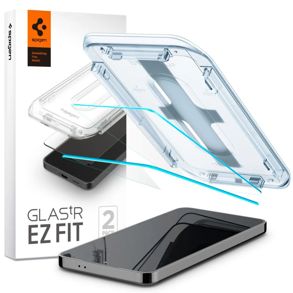 Pellicola protettiva per schermo Spigen GlastR EZ FIT per Samsung Galaxy S25 S931 / S24 S921, Vetro temperato, Full Glue, Set 2 pezzi AGL07440 - immagine 1