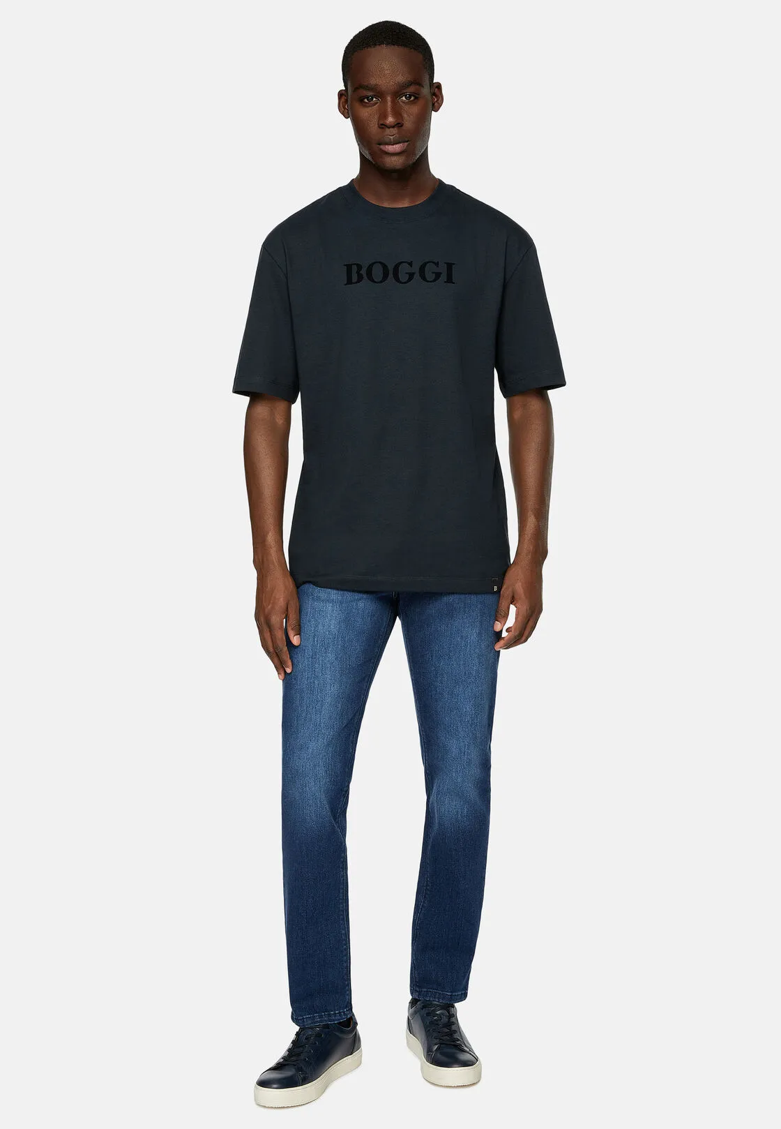 Boggi, T-shirt In Jersey Di Cotone, Uomo, Navy, Taglia: XL - immagine 2