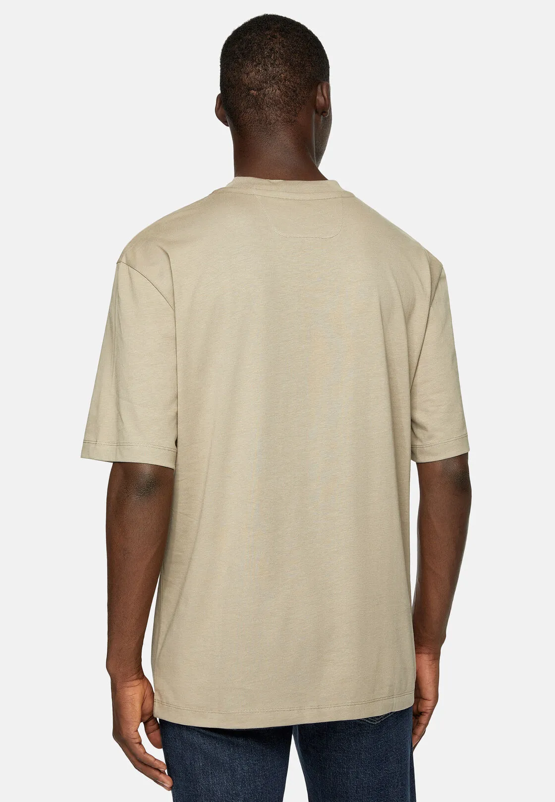 Boggi, T-shirt In Jersey Di Cotone, Uomo, Taupe, Taglia: L - immagine 3