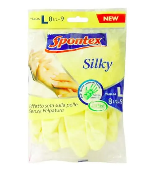 Guanti Antibatterici Spontex Silky Grandi per la Casa - immagine 1