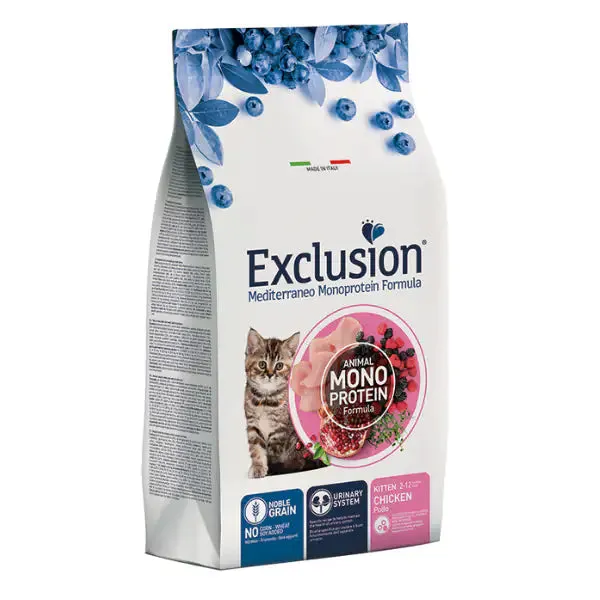 Exclusion Mediterraneo Kitten Pollo 300 gr - Cibo monoproteico gatto - immagine 1