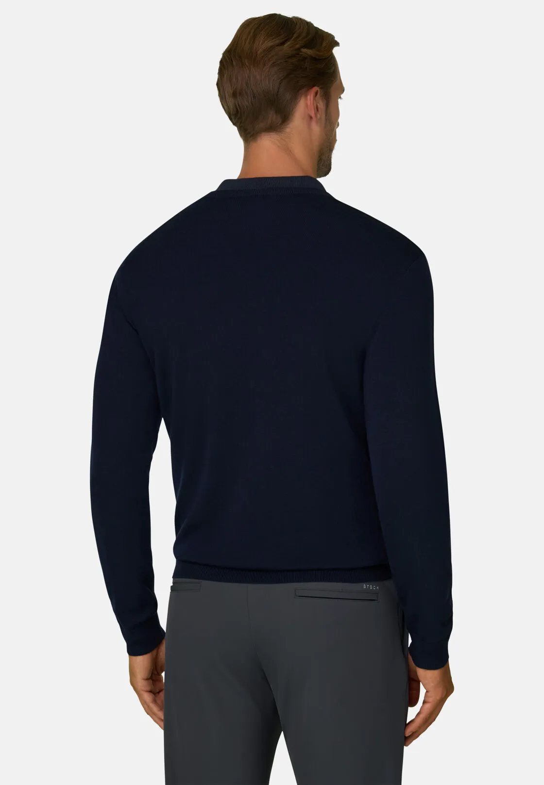Boggi, Maglia Scollo V In Lana Merino Superfine, Uomo, Navy, Taglia: M - immagine 4