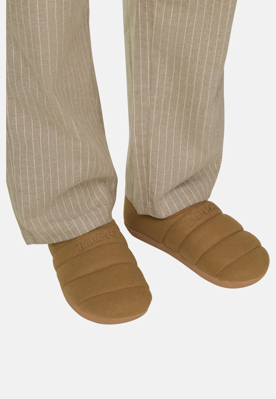 Boggi, Pantofole In Misto Lana, Uomo, Beige, Taglia: 39/40 - immagine 2