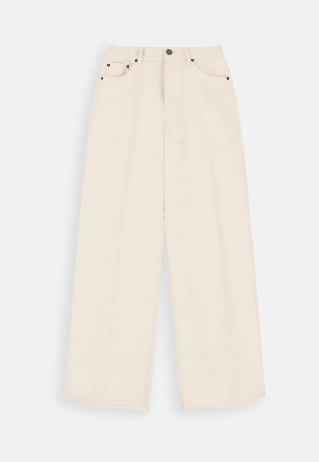 Boggi, Pantalone 5 Tasche Wide Leg, Donna, Crema, Taglia: S - immagine 5