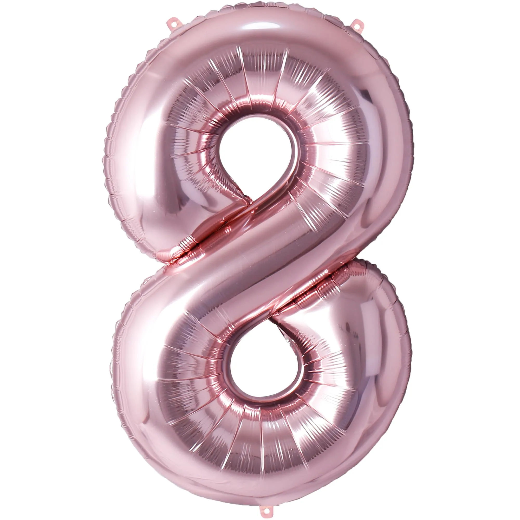 FUNFEST Palloncini Compleanno 8 Anni Oro Rosa – Numeri Giganti (100cm) - immagine 1