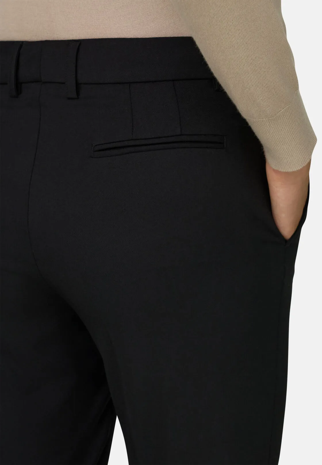 Boggi, Pantalone In Misto Lana Gamba Affusolata, Donna, Nero, Taglia: S - immagine 3