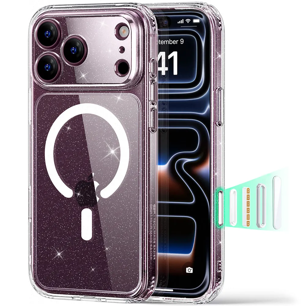Custodia MagSafe per Apple iPhone 18 Pro Max / 17 Pro Max, ESR, Classic Hybrid Shimmer, Trasparente - immagine 1