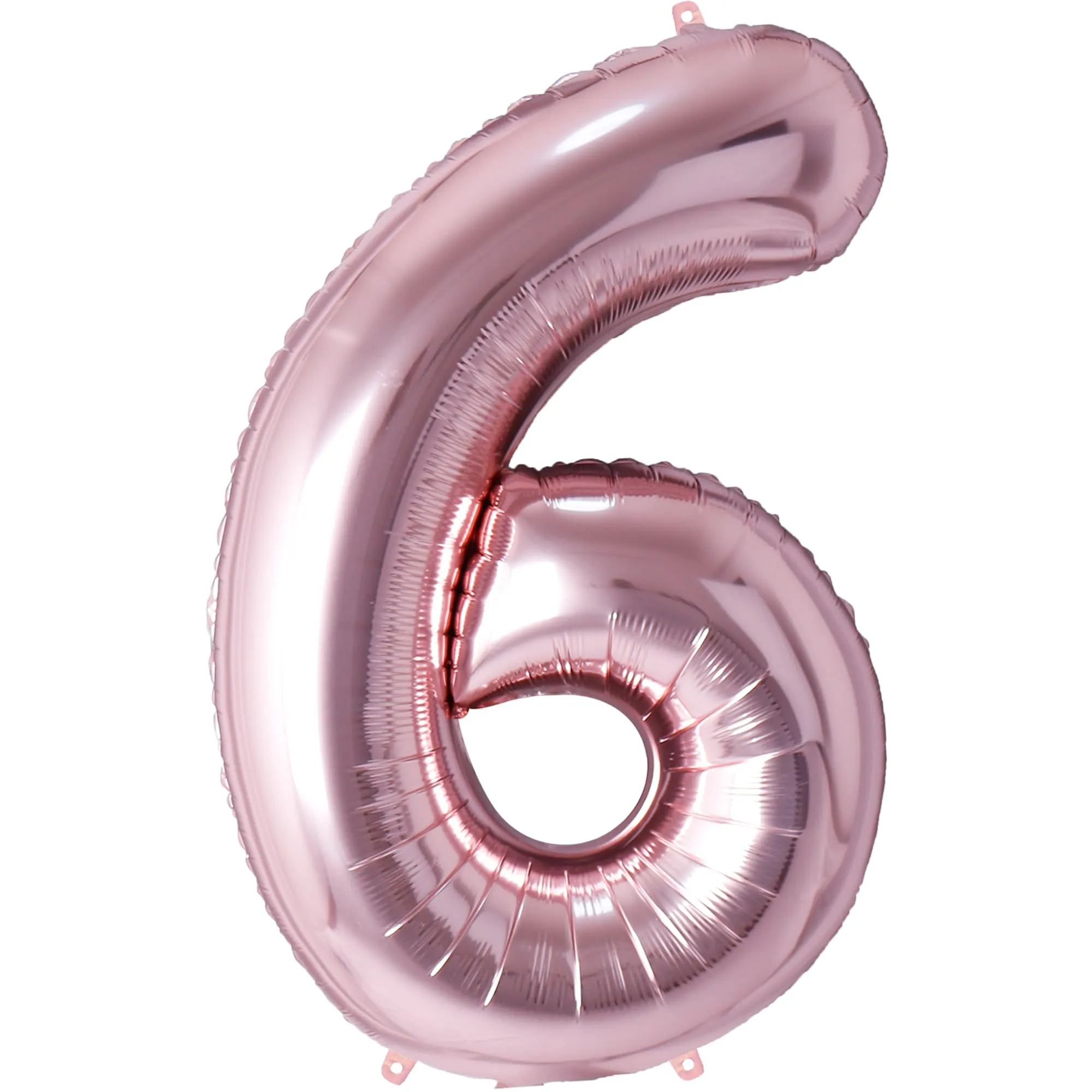 FUNFEST Palloncini Compleanno 6 Anni Oro Rosa – Numeri Giganti (100cm) - immagine 1