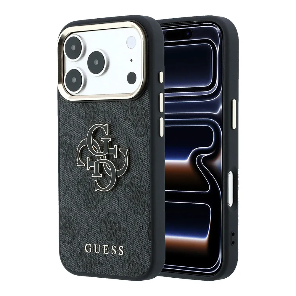 Custodia per Apple iPhone 18 Pro Max / 17 Pro Max, Guess, Logo 4G Grande in Resina, Nera - immagine 1